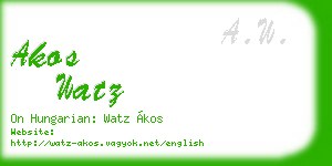 akos watz business card